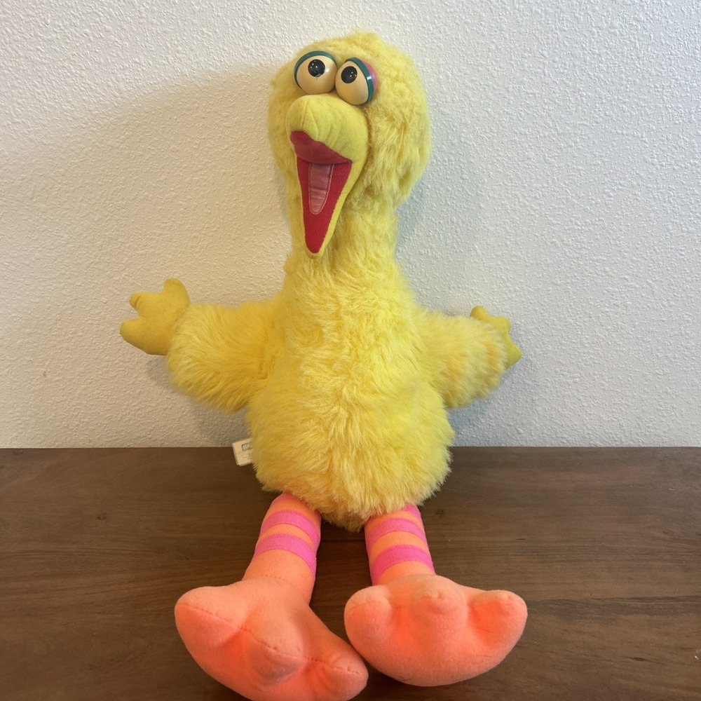 Sesame Street Talking Big Bird Plush Pull String  22" 1986 Playskool Toy fun kid